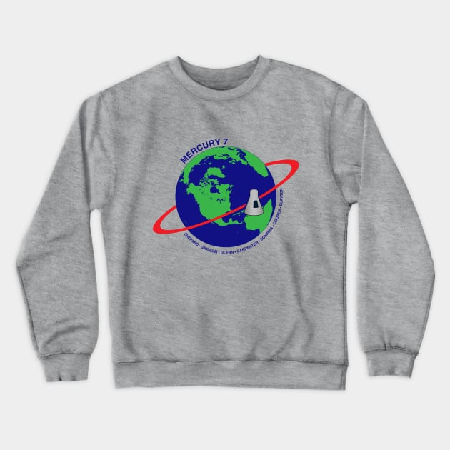 Mercury 7 (Light) Crewneck Sweatshirt by GloopTrekker